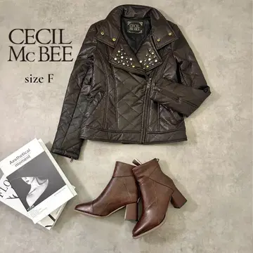 [ CECIL McBEE ] 퀼팅 충전솜 라이더스 브라운 M 사이즈 상당