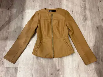 ZARA 가죽 자켓 카멜 S 사이즈