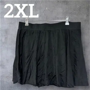 새상품급 블랙 플레어 스커트 [ 2XL ] 심플