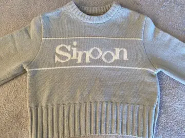 Sinoon 아이스 블루 로고 스웨터 한국