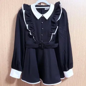 bubbles 프릴 셋업 블랙 양산형 지뢰계 긴팔 유니폼