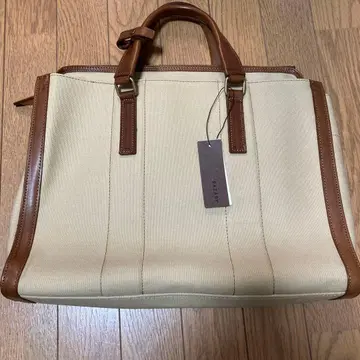 SAZABY 사자비 캔버스 백 베이지 가죽