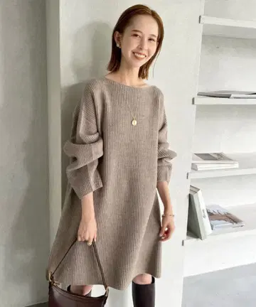 SLOBE IENA 파인 울 니트 미니 원피스