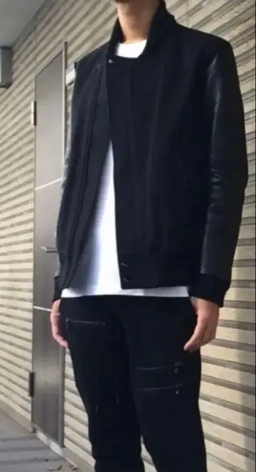 LAD MUSICIAN 바시티 자켓 가죽 자켓