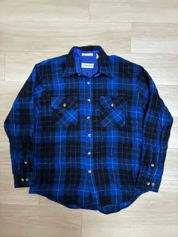 St.John's Bay 청흑 체크 플란넬 셔츠 L