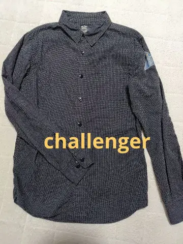 challenger 챌린저 흑백 도트 패턴 긴팔 셔츠