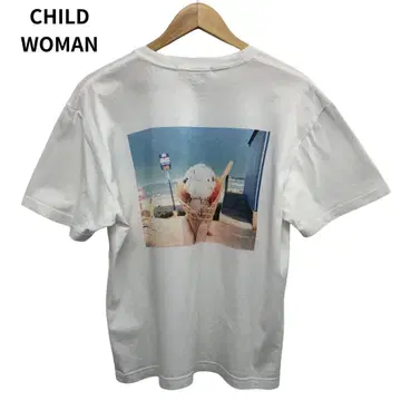 차일드우먼 빅 로고 포토 프린트 여성용 아이스 반팔 티셔츠