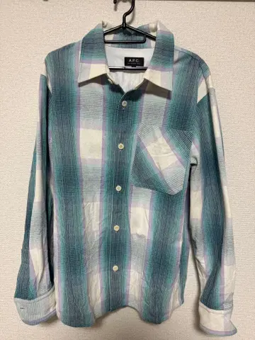 A.P.C. 체크 무늬 긴팔 셔츠 M 사이즈