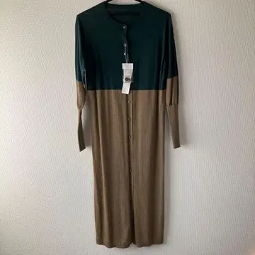 미사용 투모로우랜드 BACCA 바이컬러 롱 가디건 S