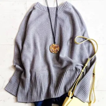 컨디션 최상 [ 최근 모델 ] 스픽 앤 스팬 벌키 얀 풀오버 그레이