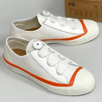 [ 미사용 ] pg next 로우컷 스니커즈 화이트 오렌지 25.5cm