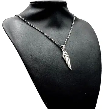 SWC 실버 925 목걸이 펜던트 페더 깃털