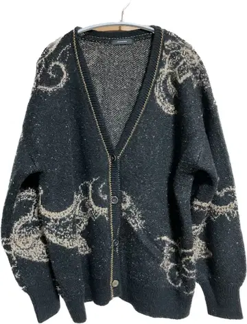 JEANASIS 페이즐리 라메 기모 V넥 가디건