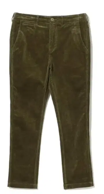 BEAMS 올리브 그린 코듀로이 스트레치 테이퍼드 코듀로이