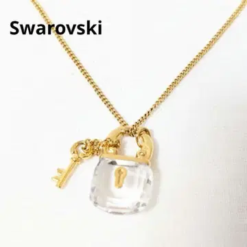 Swarovski 목걸이 자물쇠 클리어 스톤 열쇠