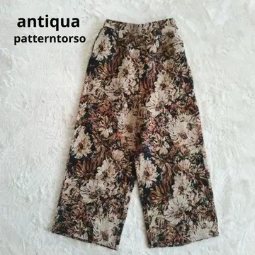 [ 안티카 ] 워셔블 꽃무늬 자카드 와이드 팬츠 유화 올 패턴