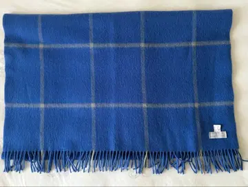 조슈아 에리스 Joshua Ellis 체크 무늬 캐시미어 스톨 파랑