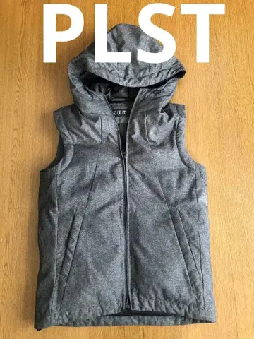 새상품급 플라스테 PLST 후드 부착 다운 베스트 그레이 S