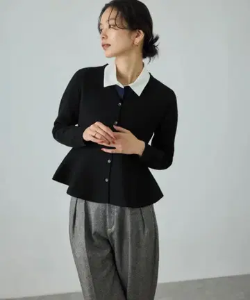 로페 페플럼 가디건