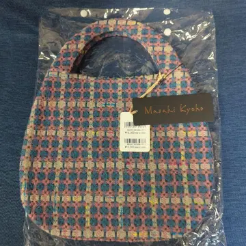 택 포함 새상품 Masaki Kyoko 핸드백 울 코튼 하운드투스