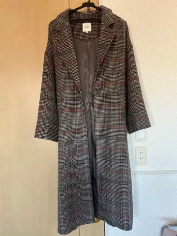 BEAMS 체크 무늬 롱 코트 M 사이즈