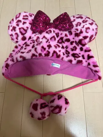 [ 도쿄 디즈니 리조트 ] 레오파드 무늬 팬캡 핑크