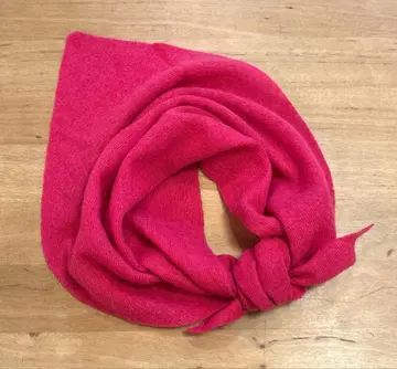 핑크 캐시미어 삼각 스카프/니트 스카프 푸시아 핑크 캐시미어 100%