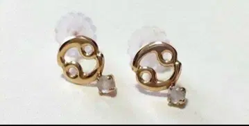 골드 후프 크리스탈 귀걸이 K10 새상품급