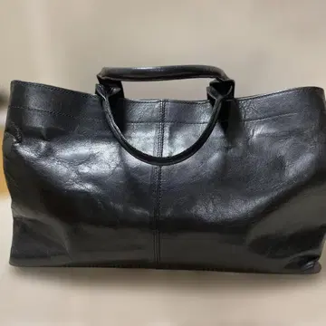 중고 블랙 가죽 토트백