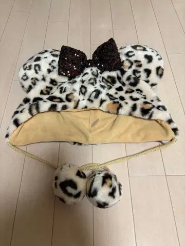[ 도쿄 디즈니 리조트 ] 레오파드 무늬 팬캡 브라운