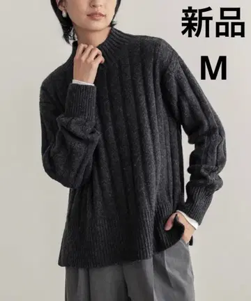 새상품 for/c 릴리얀 하이넥 니트 풀오버 차콜 그레이