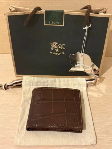 IL BISONTE 브라운 접이식 지갑