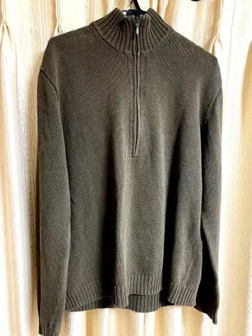 J.CREW 하프 지퍼 스웨터 면 100% 남성용 L