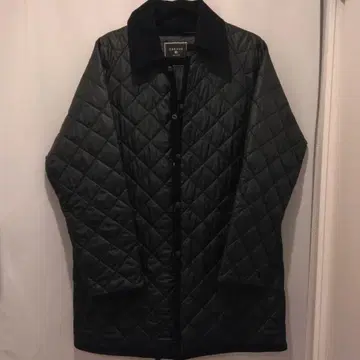 오리히카 orihica 블랙 퀼팅 코트 코듀로이 옷깃