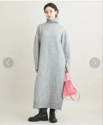 뷰티앤유스 카멜믹스 터틀 니트 맥시 원피스