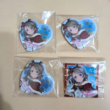 Aqours 징글벨이 멈추지 않아 와타나베 요하네 하트형 캔뱃지 스티커