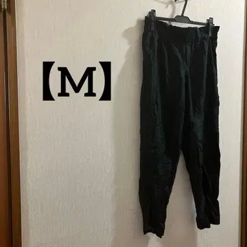 [ M ] 블랙 캐주얼 팬츠 심플 무지 경량 스트레치 봄/여름