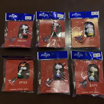 유니버설 스튜디오 재팬 스누피 흡착식 와이어 마스코트 6종