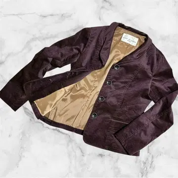 [잔니 로 주디체] 코듀로이 테일러드 자켓 팥색 옷깃 철사