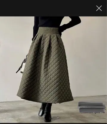 [ 새상품 ] 퀼팅 스커트 블랙