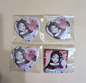 Aqours 징글벨이 멈추지 않아 사쿠라우치 리코 하트형 캔뱃지 스티커