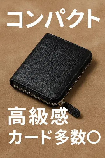 컴팩트 가죽 코인 케이스 블랙