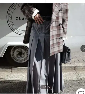 CLANE WIDE PLEATS LONG SKIRT