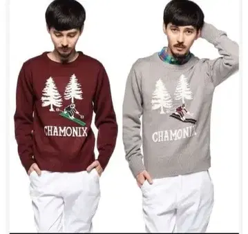 택 포함 새상품 [ 스키/노르딕 무늬 ] 니트/스웨터/와인