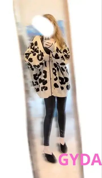 GYDA 라메 G 레오파드 하이 게이지 썸머 니트 가디건 새상품급
