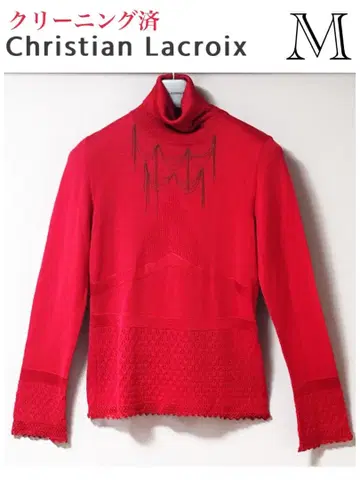 크리스찬 라크르와 빨간색 터틀넥 스웨터 M