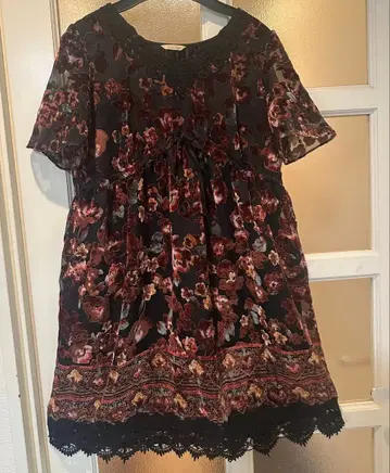 로즈 티아라 플로키 플라워 프린트 튜닉 원피스 42