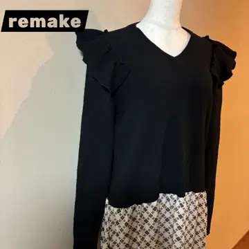 구제 의류 리메이크 니트 도킹 원피스