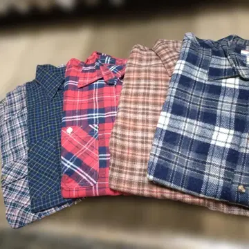 남성용 체크 셔츠 5장 세트