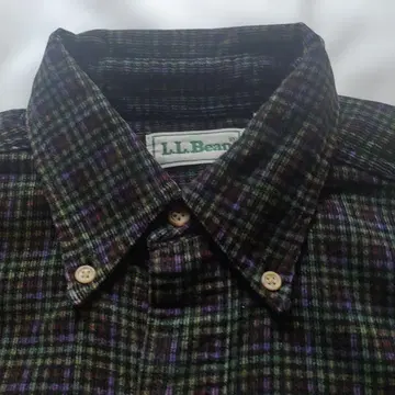 L.L.Bean 엘엘빈 체크 무늬 코듀로이 셔츠 남성용 M 상당